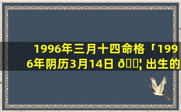 1996年三月十四命格「1996年阴历3月14日 🐦 出生的人」